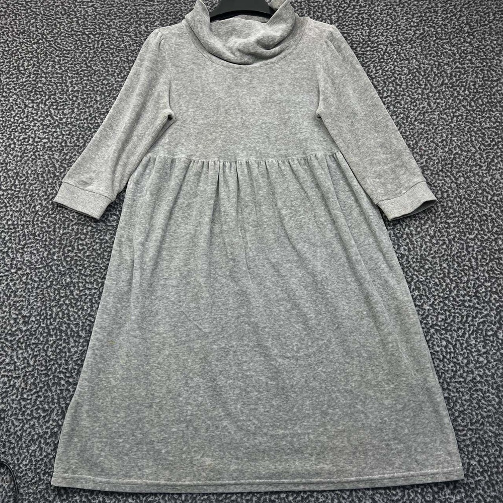 Juicy Couture Dress Women Medium‎ Gray Floppy Turtleneck 3/4 Sleeve M